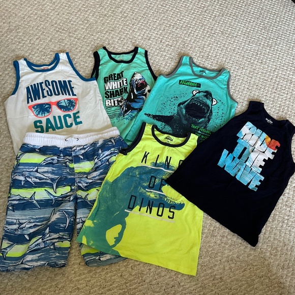 ☀️ OSHKOSH tanks and shorts -sz 14 - Picture 1 of 4